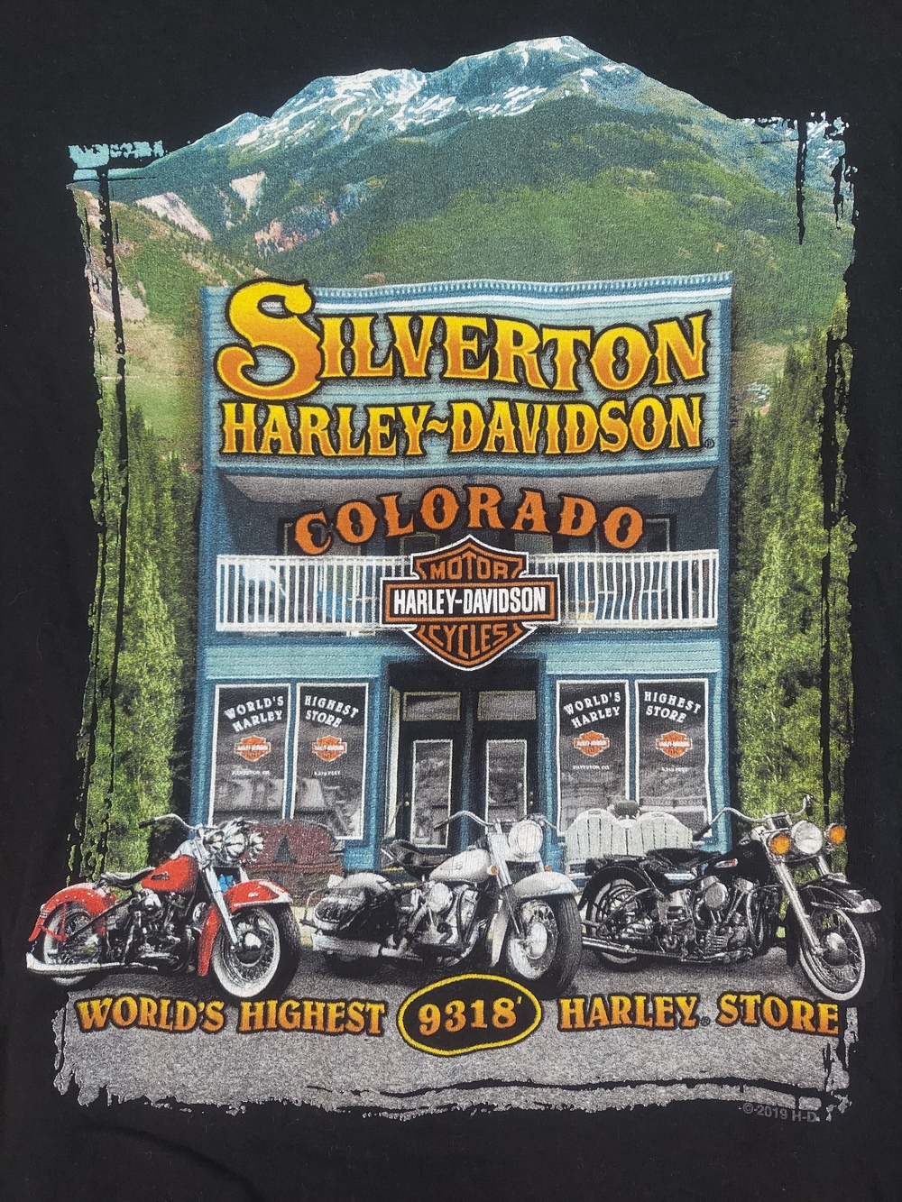 ​Harley-Davidson Silverton Colorado T-Shirt 3XL Black Cotton World's Highest
